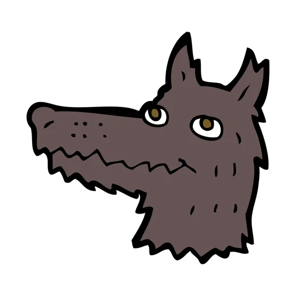 Cabeza de lobo de dibujos animados — Vector de stock