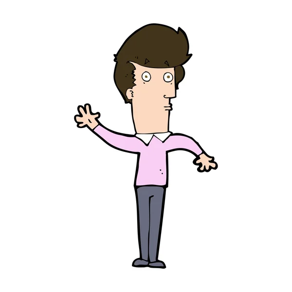 Cartoon nerveuze man zwaaien — Stockvector