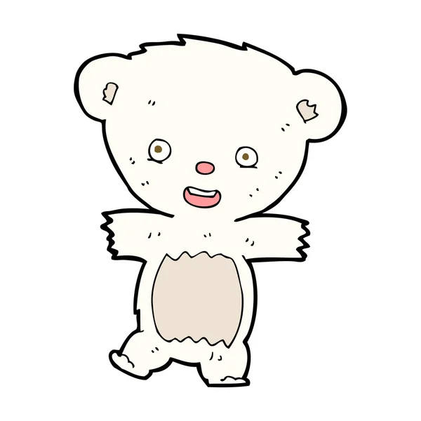 Cartoon teddy polar beer cub — Stockvector