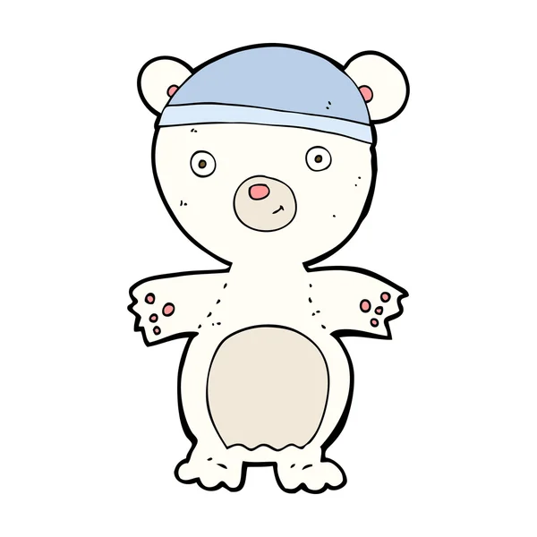 Dibujos animados lindo oso polar — Vector de stock