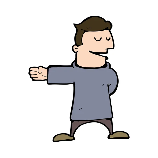 Kreslený muž gestikuluje směrem — Stockový vektor