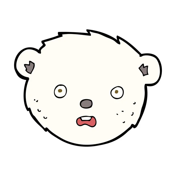 Cara de urso polar de desenho animado — Vetor de Stock