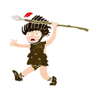 karikatür mağara adamı