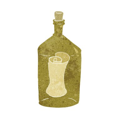 Şişedeki karikatür mektubu.