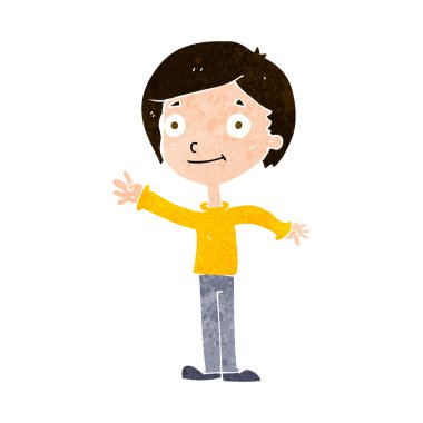 karikatür mutlu çocuk