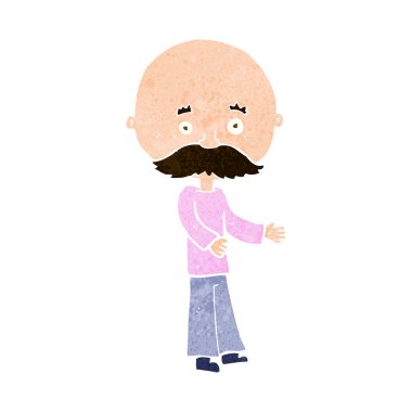 Çizgi filmdeki bıyıklı adam.