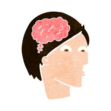 Beyin sembollü çizgi film başı