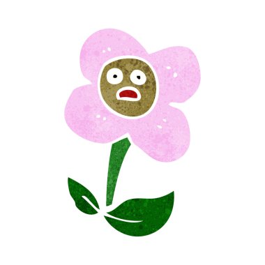 yüzü olan çizgi film çiçek