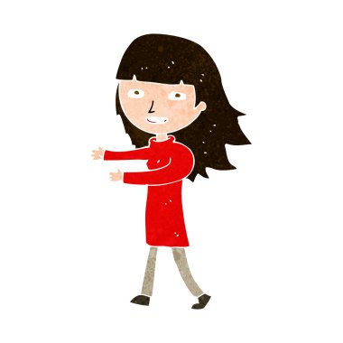 karikatür mutlu kız