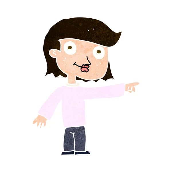 Dessin animé pointant personne — Image vectorielle
