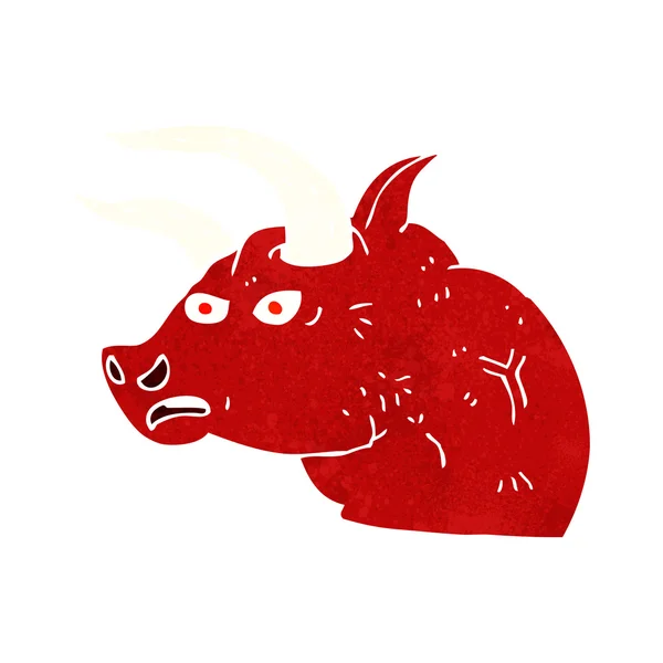 Cartoon angry bull head — Stock Vector