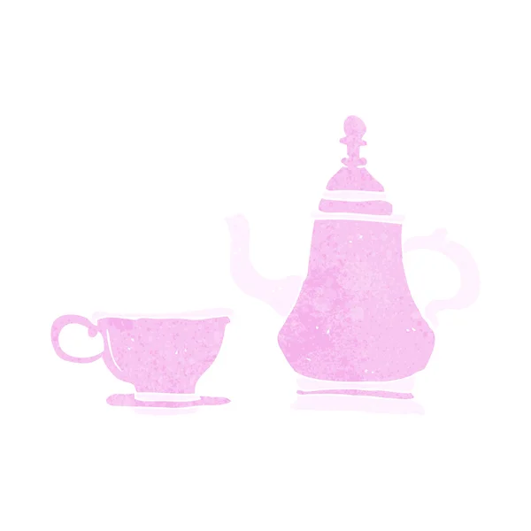 Cafetière et tasse de dessin animé — Image vectorielle
