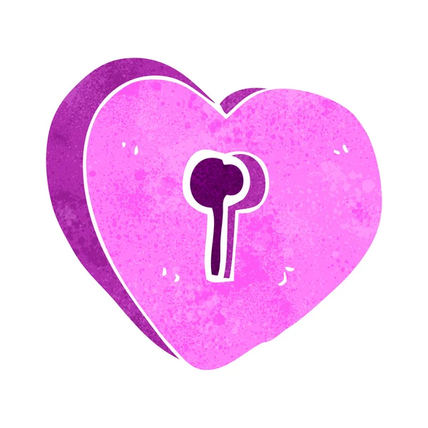Tecknad hjärta med nyckelhål — Stock vektor