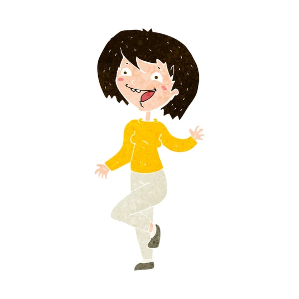 Cartoon laughing woman — Stock Vector