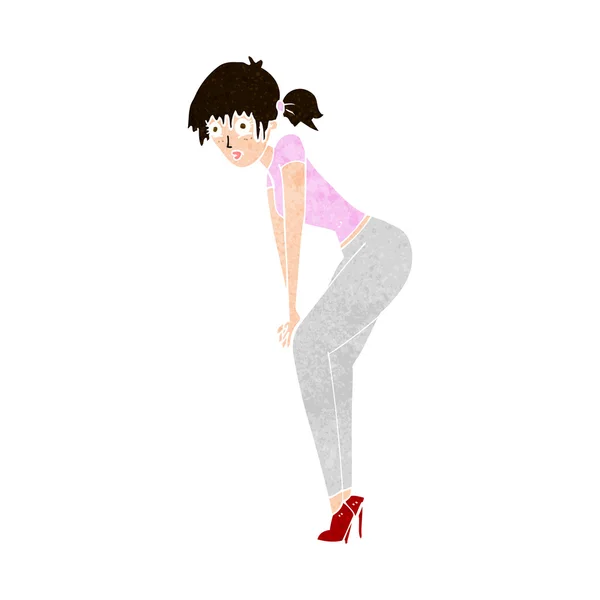 Cartoon mulher posando — Vetor de Stock