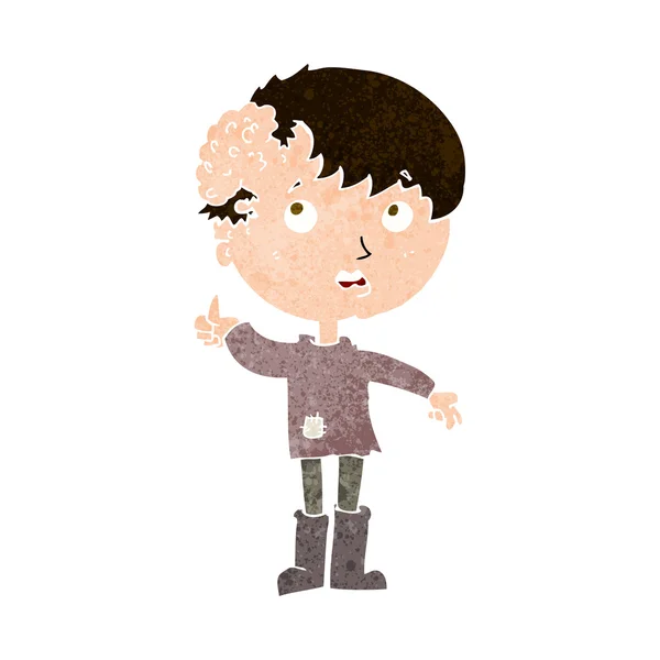 Καρτούν αγόρι με ανάπτυξη στο κεφάλι — Διανυσματικό Αρχείο