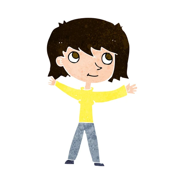 Dessin animé Happy Girl — Image vectorielle