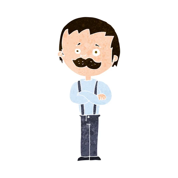 Hombre de dibujos animados con bigote — Vector de stock