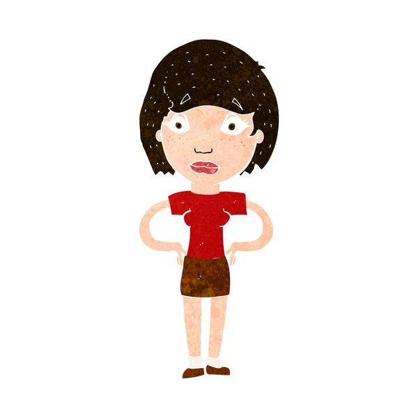 Cartoon bezorgd vrouw — Stockvector