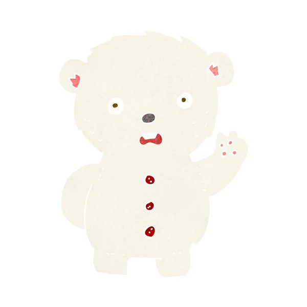 Urso de pelúcia polar infeliz desenhos animados — Vetor de Stock