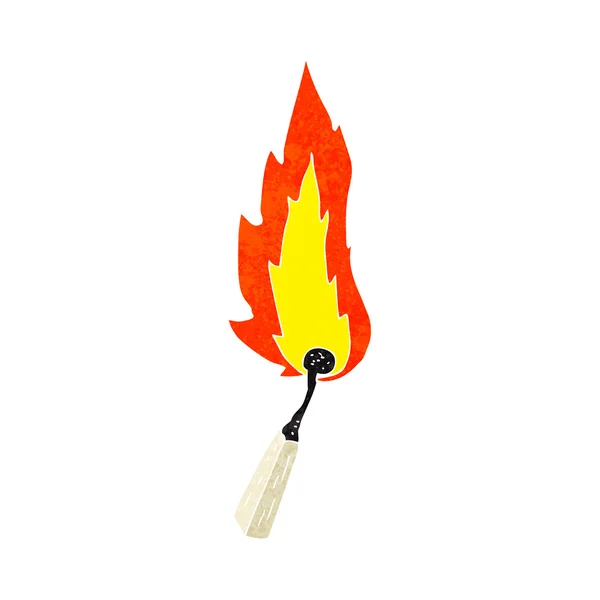 Cartoon burning match — Stock Vector