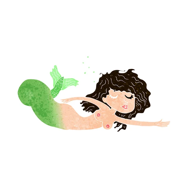 Cartoon topless mermaid — Stock Vector