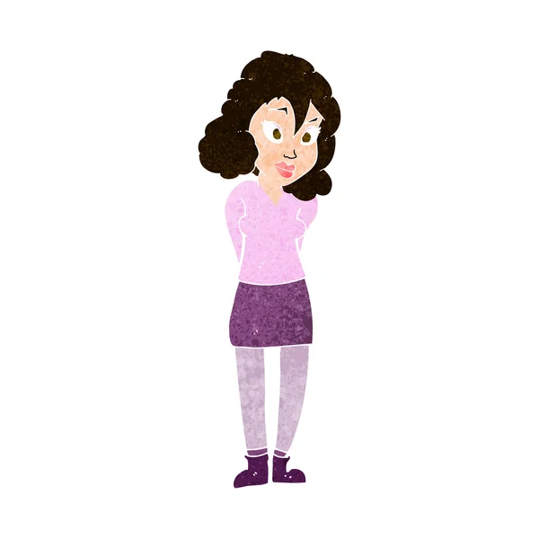 Cartoon verward vrouw — Stockvector