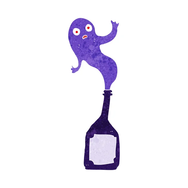 Cartoon ghost in bottle — Stock Vector