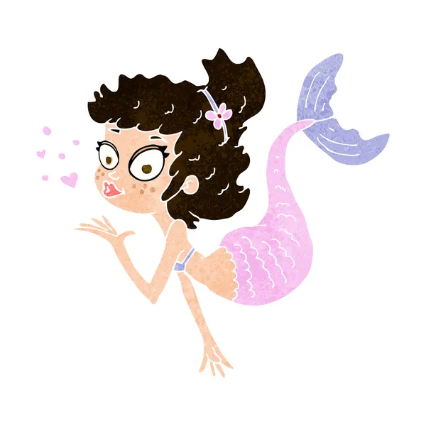 Cartoon pretty mermaid — Stock Vector