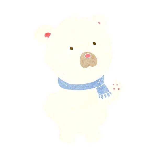 Dibujos animados lindo oso polar — Vector de stock