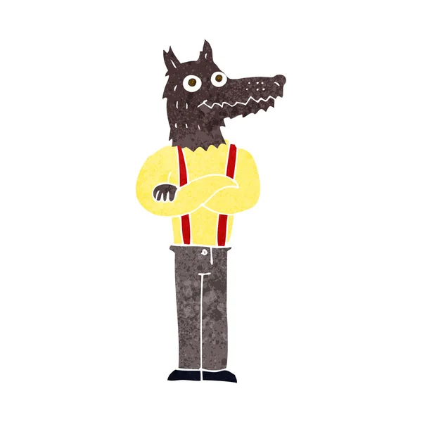 Cartone animato lupo mannaro divertente — Vettoriale Stock