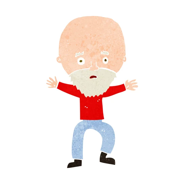 Dessin animé paniquant vieil homme — Image vectorielle
