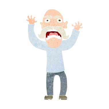 Çizgi film kızgın yaşlı adam.