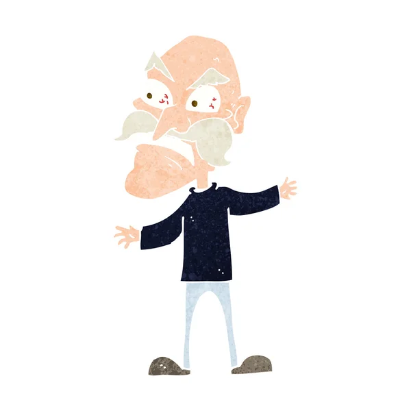 Cartoon angry old man — Stock Vector