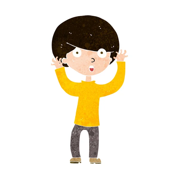 Cartoon startled boy — Stock Vector