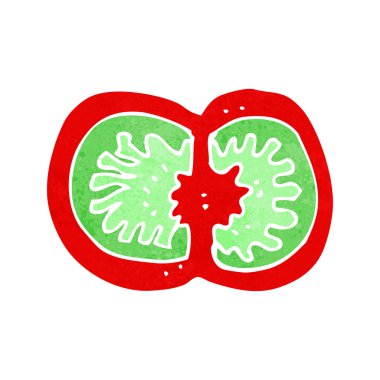 dilimlenmiş domates çizgi film