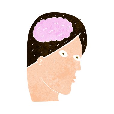 Beyin sembollü çizgi film başı