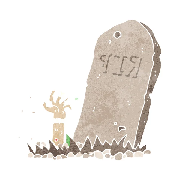Zumbi dos desenhos animados subindo da sepultura —  Vetores de Stock
