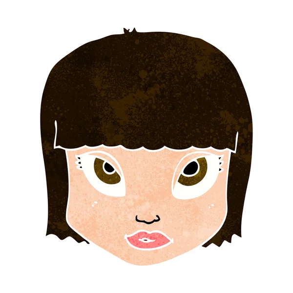 Cartone animato volto femminile — Vettoriale Stock