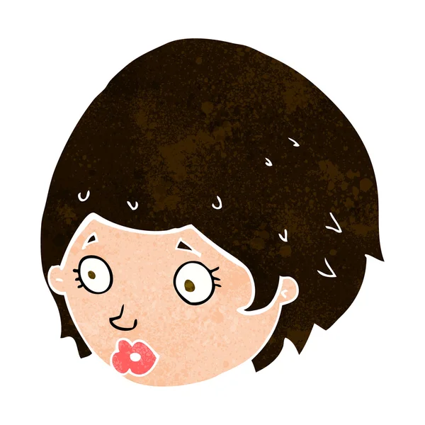 Fille de dessin animé avec expression concernée — Image vectorielle