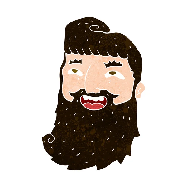 Мультфильм человек с бородой смеется — стоковый вектор