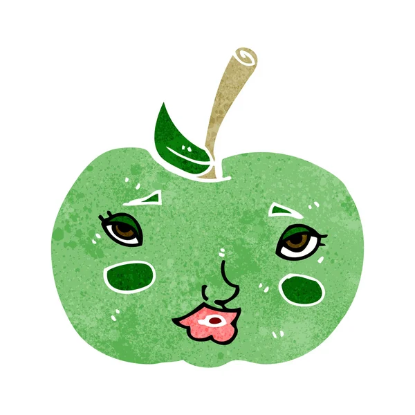 Cartoon apple with face — Stock Vector