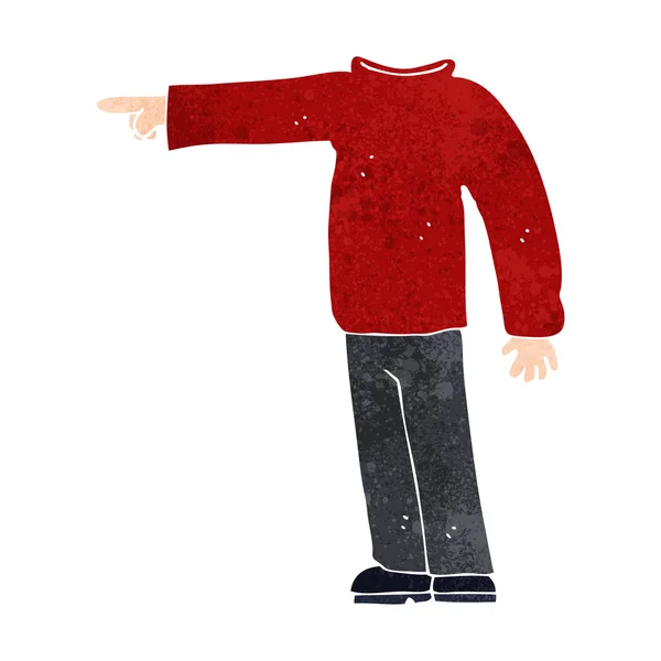 Dessin animé homme sans tête pointant — Image vectorielle