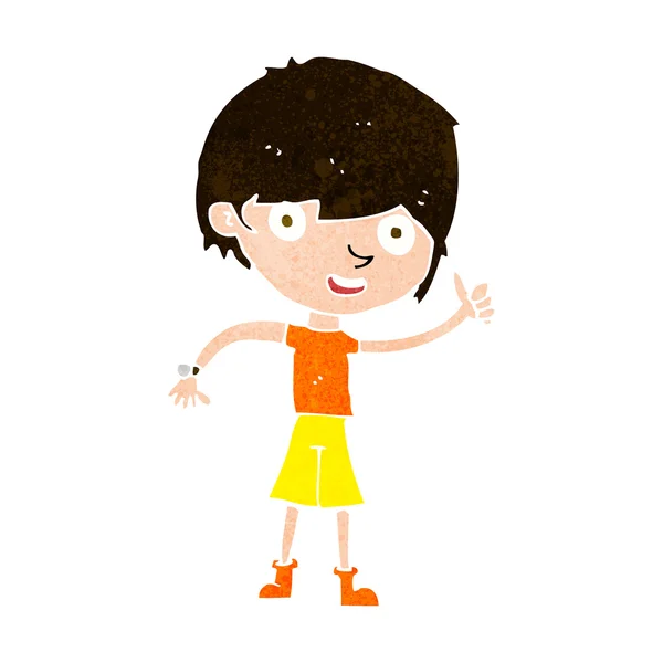 Tecknad pojke med positiv attityd — Stock vektor