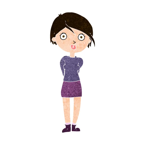 Cartoon surprised girl — Stock Vector