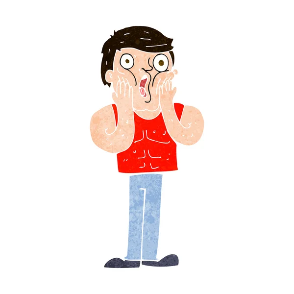 Cartoon shocked gym man — Stock Vector