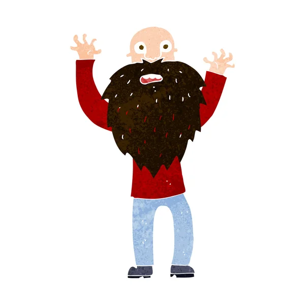 Dibujos animados asustado anciano con barba — Archivo Imágenes Vectoriales