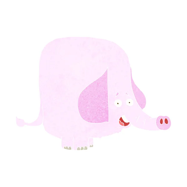 Elefante rosa dos desenhos animados — Vetor de Stock