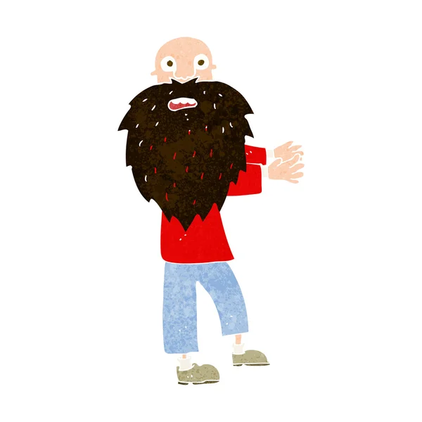 Hombre viejo barbudo de dibujos animados — Vector de stock