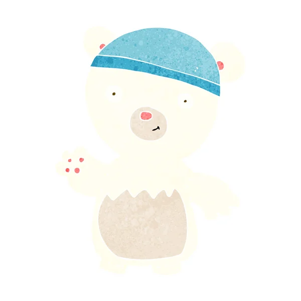 Cartoon polar bear wearing hat — Stock Vector